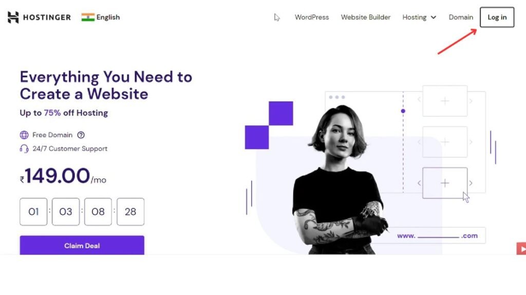 Hostinger login page -Transfer Domain from Hostinger to Godaddy - ammdigisol